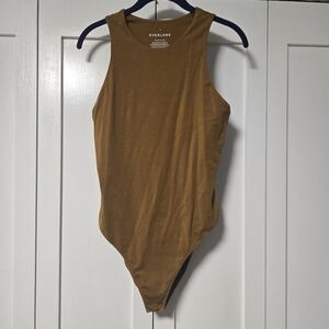 Everlane The Cutaway Tank Bodysuit Supima Cotton Blend Size M